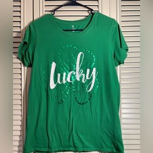 Lucky Brand Shamrock Green Tee